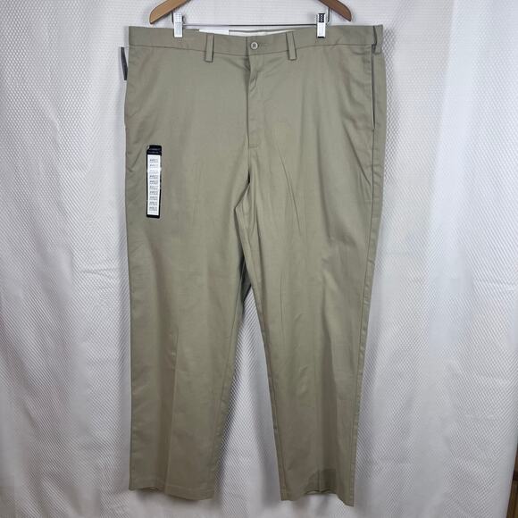 NWT: Architect Tan Premium No Iron Khaki‎ Flat Front W44 L32 (M517) - Picture 1 of 8